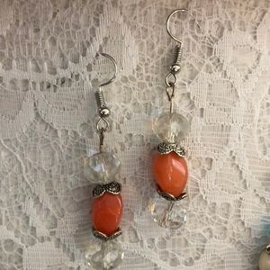 Gorgeous Salmon dangle earrings